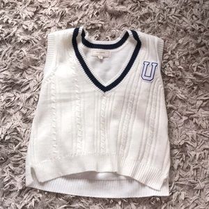 Juniors No Comment Cable Knit Letter Tip Stitch Sweater Vest S